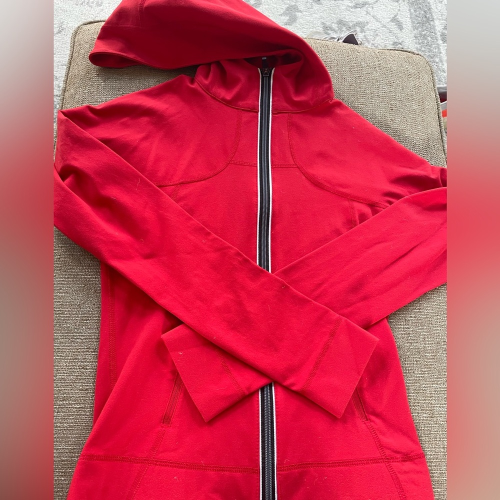 Red lululemon zip Up Hoodie size 2